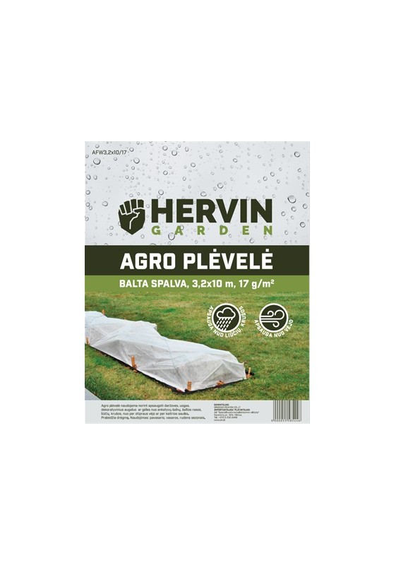 Agro plėvelė HERVIN GARDEN, 3,2x10m., 17g/m2, baltos sp.