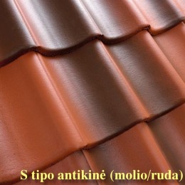 Antikinė molio/ruda Vienbangė Benderit betoninė čerpė