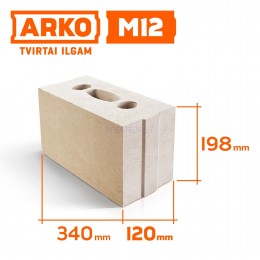 ARKO M12 silikatiniai blokeliai, 340x120x198 mm