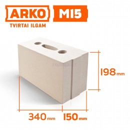 ARKO M15 silikatiniai blokeliai, 340x150x198 mm