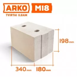 ARKO M18 silikatiniai blokeliai, 340x180x198 mm